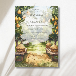 Invitación Boda Rústica en Huerta de Peras Campestre