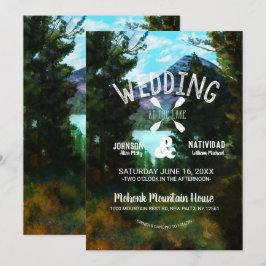 Invitación Boda rústica en la montaña junto al lago