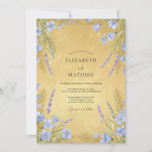Invitación Boda Rústica en Prado Amarillo Ocra