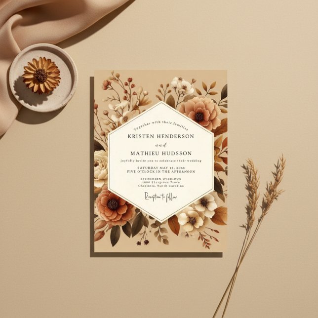 Invitación Boda Rústica Flor de Sienna (Subido por el creador)