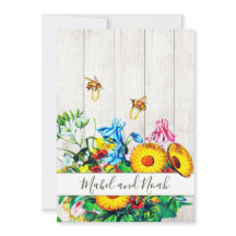 Boda Rústica Floral Abejas Oro Eco