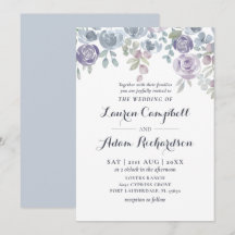 Boda rústica floral elegante en azul polvoriento y