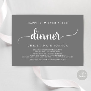Invitación Boda Rústica Fugada: Juntos para Siempre Cena