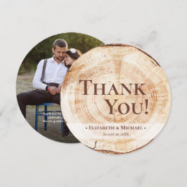 Invitación Boda Rústica Grano de Madera Foto Personalizada Gr