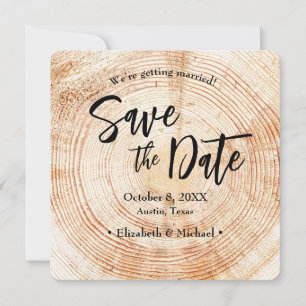Invitación Boda Rustica Guardar la fecha con el sitio web del
