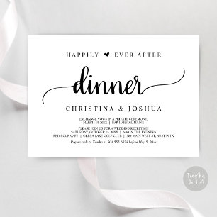 Invitación Boda Rústica Huida Feliz Para Siempre Cena
