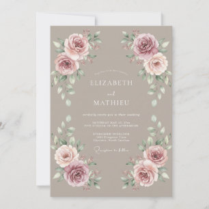 Invitación Boda Rústica Malva Malhumorada