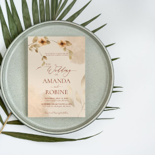 Invitación Boda Rústica Marrón Elegante