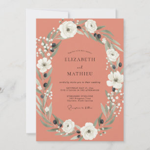 Invitación Boda rústica mediterránea de terracota
