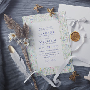 Invitación Boda Rústica Moderna Elegante Cabaña Flores Silves