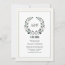 Invitación Boda Rústica Monograma I Do BBQ