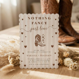 Invitación Boda Rústica Occidental Sin Adornos Solo Amor