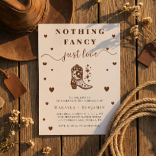Invitación Boda Rústica Occidental Sin Adornos Solo Amor