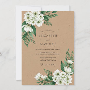 Invitación Boda Rústica Pastoral Verde Esmeralda
