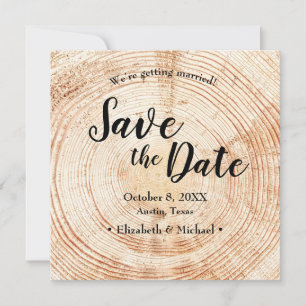 Invitación Boda Rústica Salven la foto de la cita Madera Invi