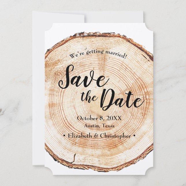 Invitación Boda Rústica Salven la foto de la fecha Grano de M (Anverso)
