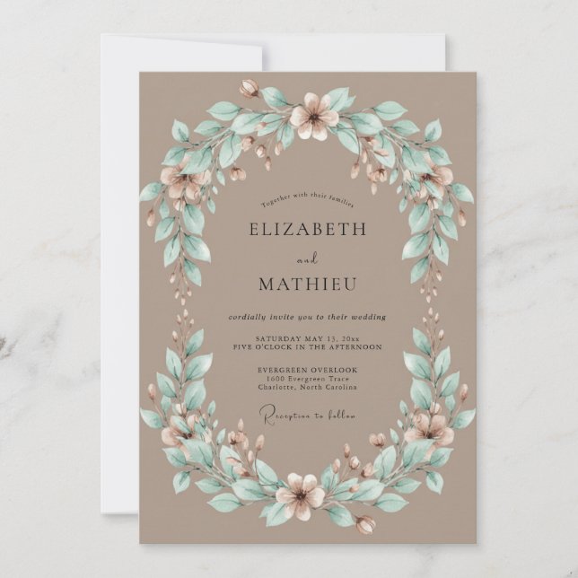 Invitación Boda rústica tan armoniosa (Anverso)