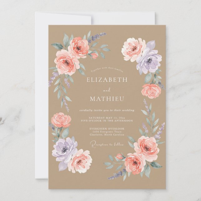 Invitación Boda Rústica Tan Delicada (Anverso)