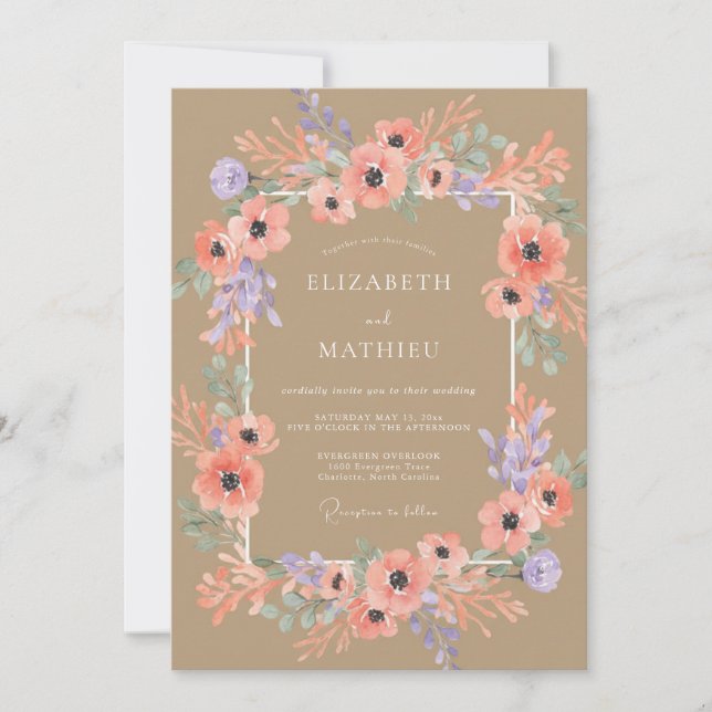Invitación Boda Rústica Tan Encantadora (Anverso)