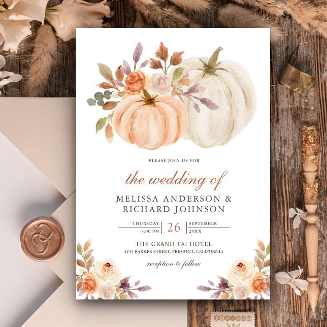 Invitación Boda Rústica Terrosa Polvorienta Floral Melocotón  (Subido por el creador)