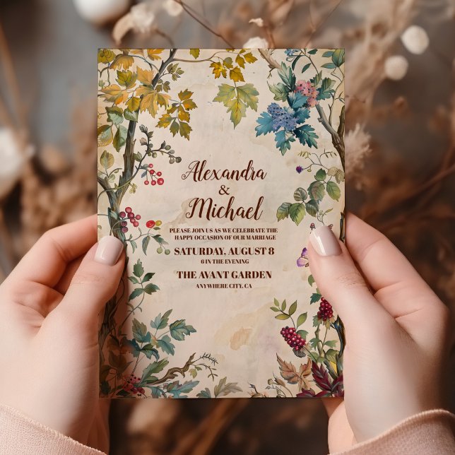Invitación Boda Rústica Verde de Helechos del Bosque (Subido por el creador)