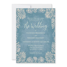 Boda rústica vintage floral azul polvoriento