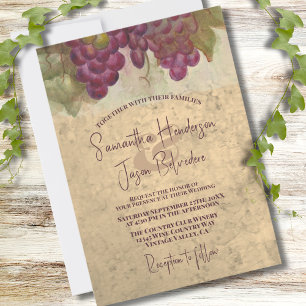 Invitación Boda rústica vitícola
