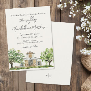 Invitación Boda Rústica y Elegante en un Granero Campestre