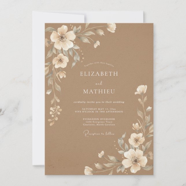 Invitación Boda Rústica y Melosa de Caramelo (Anverso)