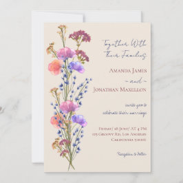 Invitación Boda rústico beige acrílico floral