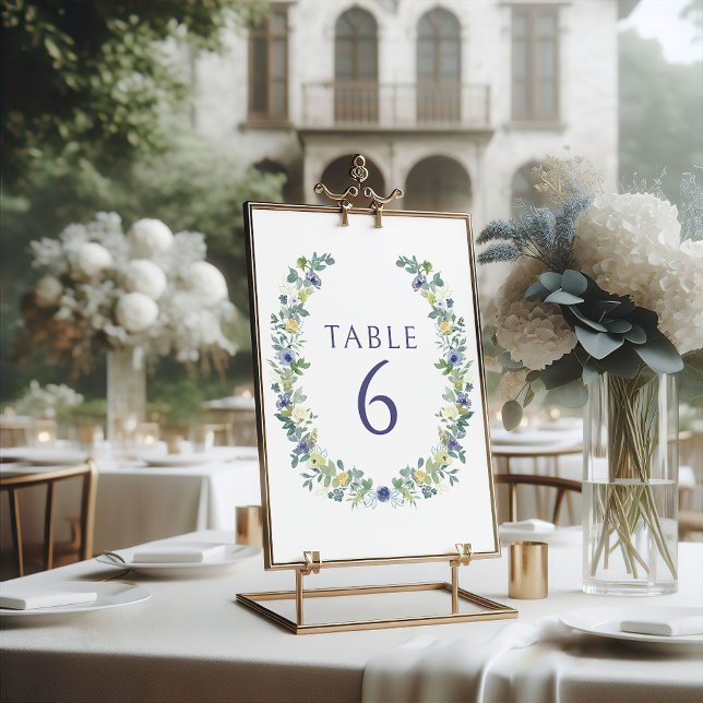 Invitación Boda rústico bohemio de flor azul amarillo (Subido por el creador)