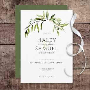 Invitación Boda rústico botánico de vegetación