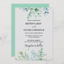 Invitación Boda rústico botánico Eucalyptus Greenery