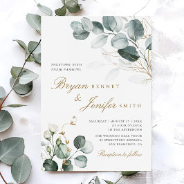 Invitación Boda rústico botánico Eucalyptus Greenery