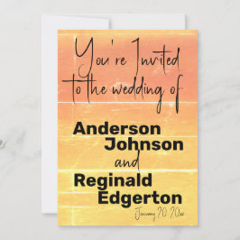 Invitación Boda Rústico Casual Yellow Peach