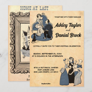 Invitación Boda rústico clásico romántico de los años 50