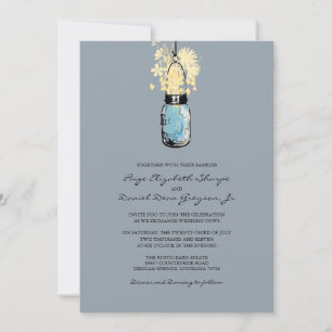 Invitación Boda Rústico Colgando Mason Jar