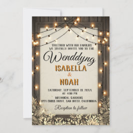 Invitación Boda rústico con flores y follaje vintage