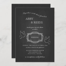 Boda Rústico con palomas dibujadas a mano