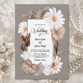 Invitación Boda Rústico Daisy Floral