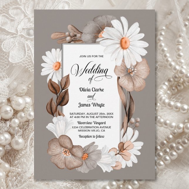 Invitación Boda Rústico Daisy Floral (Subido por el creador)