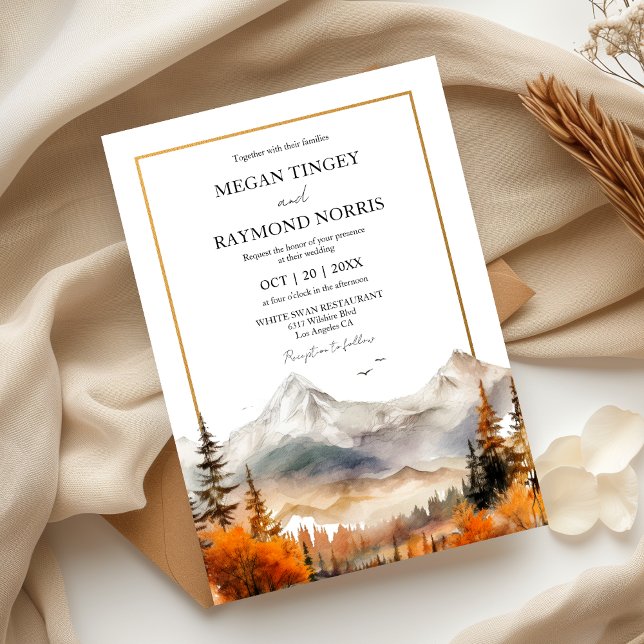Invitación Boda Rústico de Acuarela Caída (Subido por el creador)