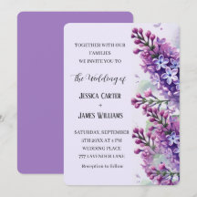Boda Rústico de Acuarela de Flores Lilac
