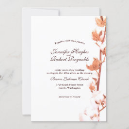Invitación Boda Rústico de Algodón Blanco