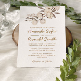 Invitación Boda Rústico de Algodón Floral
