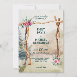 Invitación Boda Rústico de Arbor Evergreen