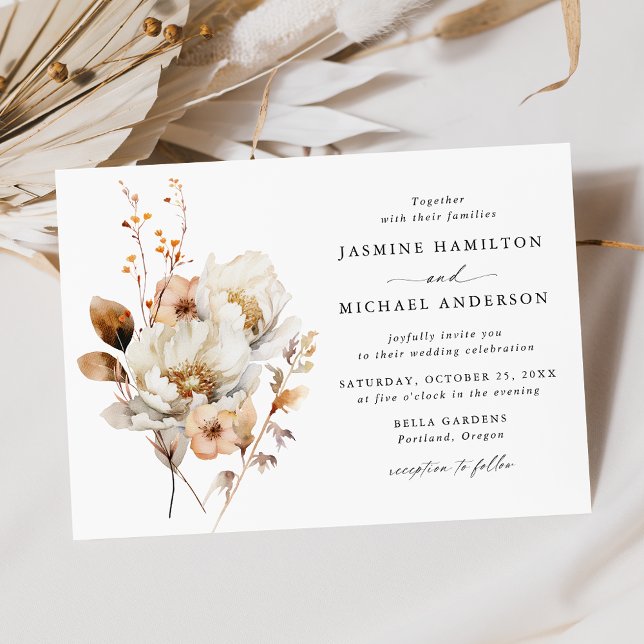Invitación Boda Rústico de Autumn Floral Bouquet (Subido por el creador)