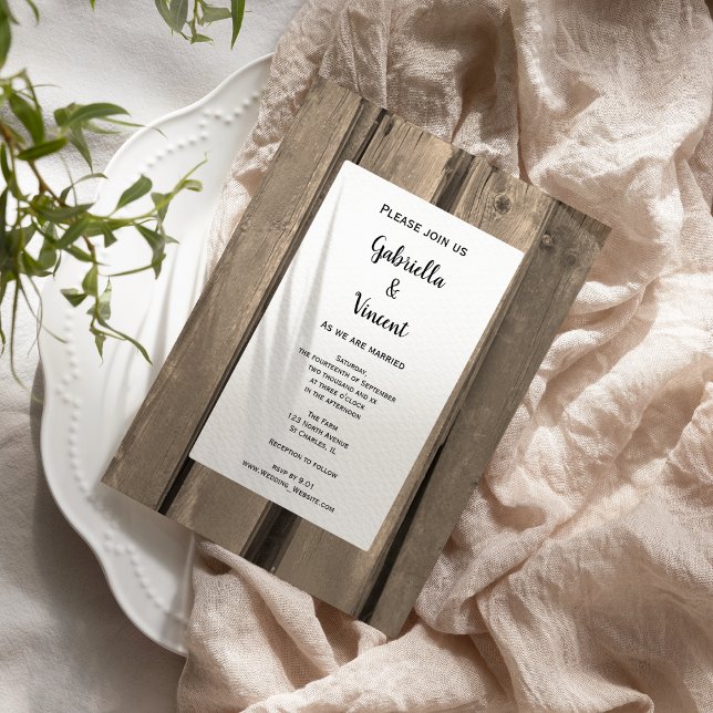 Invitación Boda Rústico de Barn Wood (Subido por el creador)