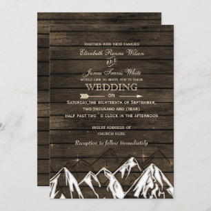 Invitación Boda Rústico de Barn wood Camping