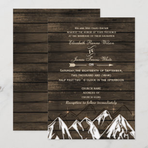 Invitación Boda Rústico de Barn wood Camping
